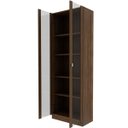 Ver imagem 7 de Estante Armário Alta Livreiro Multiuso Office 2 Portas Vidro Nogal