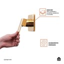 Ver imagem 5 de Acabamento de Misturador Quadrado para Banheiro Oiapoque - Pingoo.casa - Dourado
