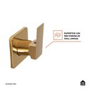 Ver imagem 3 de Acabamento de Misturador Quadrado para Banheiro Oiapoque - Pingoo.casa - Dourado