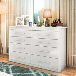 Cômoda Grande 8 Gavetas Branco Elegance 2085 Batrol Branco - 1
