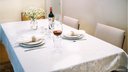 Ver imagem 1 de Toalha de Mesa Jacquard Retangular 8 Lugares 1,40m X 2,70m - Linha Luxo:jacquard Branco Brasão/8 Lug