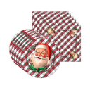 Ver imagem 2 de Kit Sousplat + Guardanapo Natal Noel Xadrez Nsw 6 Peças sem Base