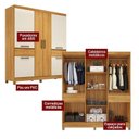 Ver imagem 4 de Cômoda Flora e Guarda Roupa Casal Mauá Cinamon Touch Off White – Demóbile