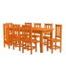 Mesa Retangular com 8 Cadeiras Madeira Maciça 200 X 88 Marrom Solace Jm Móveis - 2