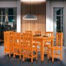 Mesa Retangular com 8 Cadeiras Madeira Maciça 200 X 88 Marrom Solace Jm Móveis - 1