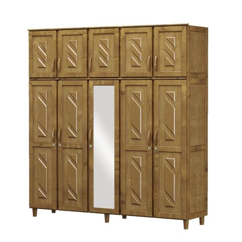 Guarda-Roupa 10 Portas 3 Gavetas Imbuia Grécia Madeira Pinus - Cavazotto