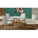 Ver imagem 1 de Sala de Jantar Completa Madeira Maciça com 4 Cadeiras 1,20 x 0,90 metros - Milão - Art Salas