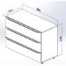 Gaveteiro com 3 Gavetas 80cm Linha Smart D803 em MDF 15Mm - 2