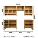 Ver imagem 4 de Armário de Cozinha com Balcão e Tampo 8 Portas 4 Gavetas Pérola 100% Mdf Vidro Reflecta Amêndoa/off