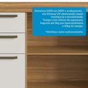 Ver mais imagens de Armário de Cozinha com Balcão e Tampo 8 Portas 4 Gavetas Pérola 100% Mdf Vidro Reflecta Amêndoa/off