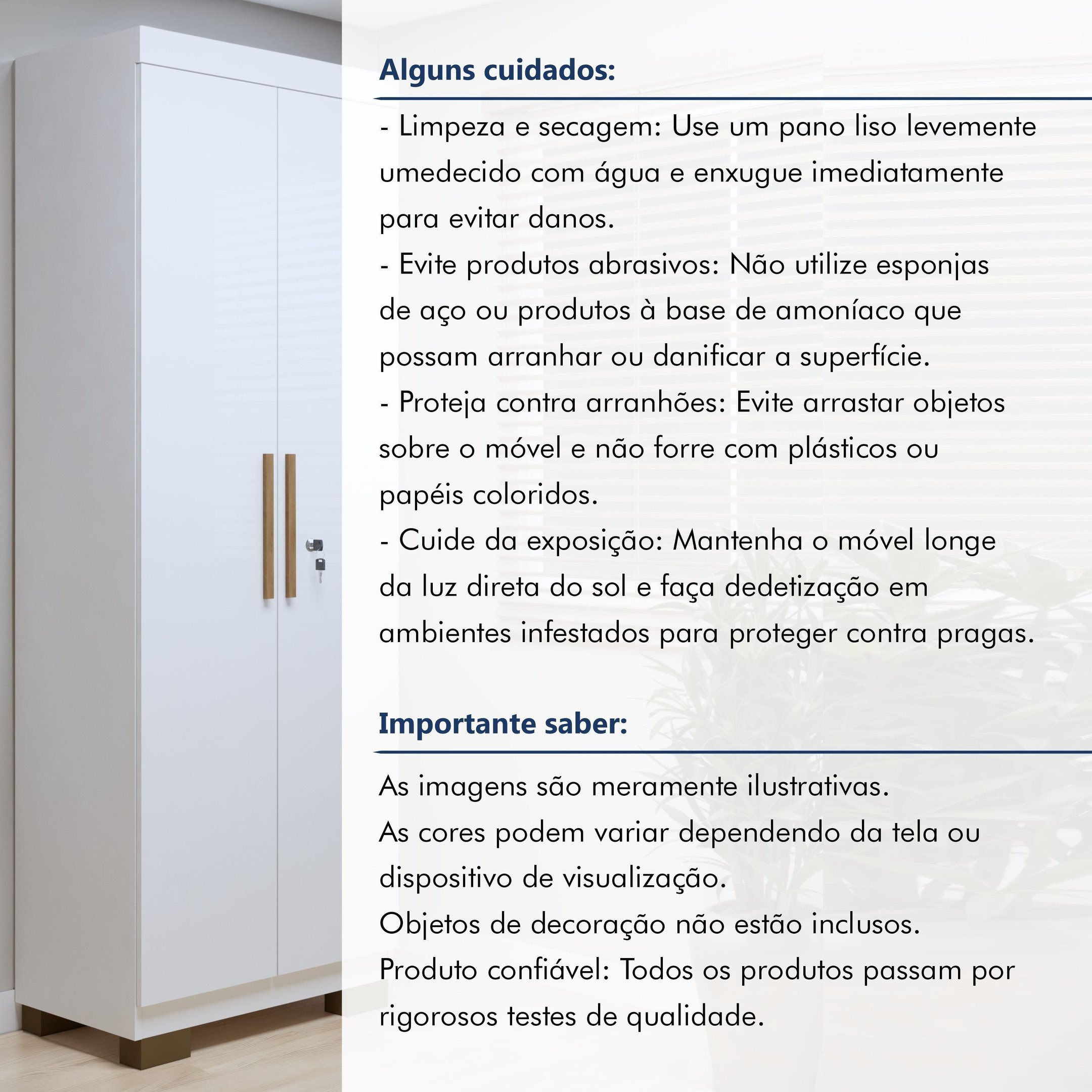 Armário Multiuso 2 Portas com Chave e 5 Prateleiras Asteca Branco