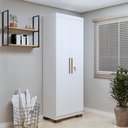 Ver imagem 1 de Armário Multiuso 2 Portas com Chave e 5 Prateleiras Asteca Branco