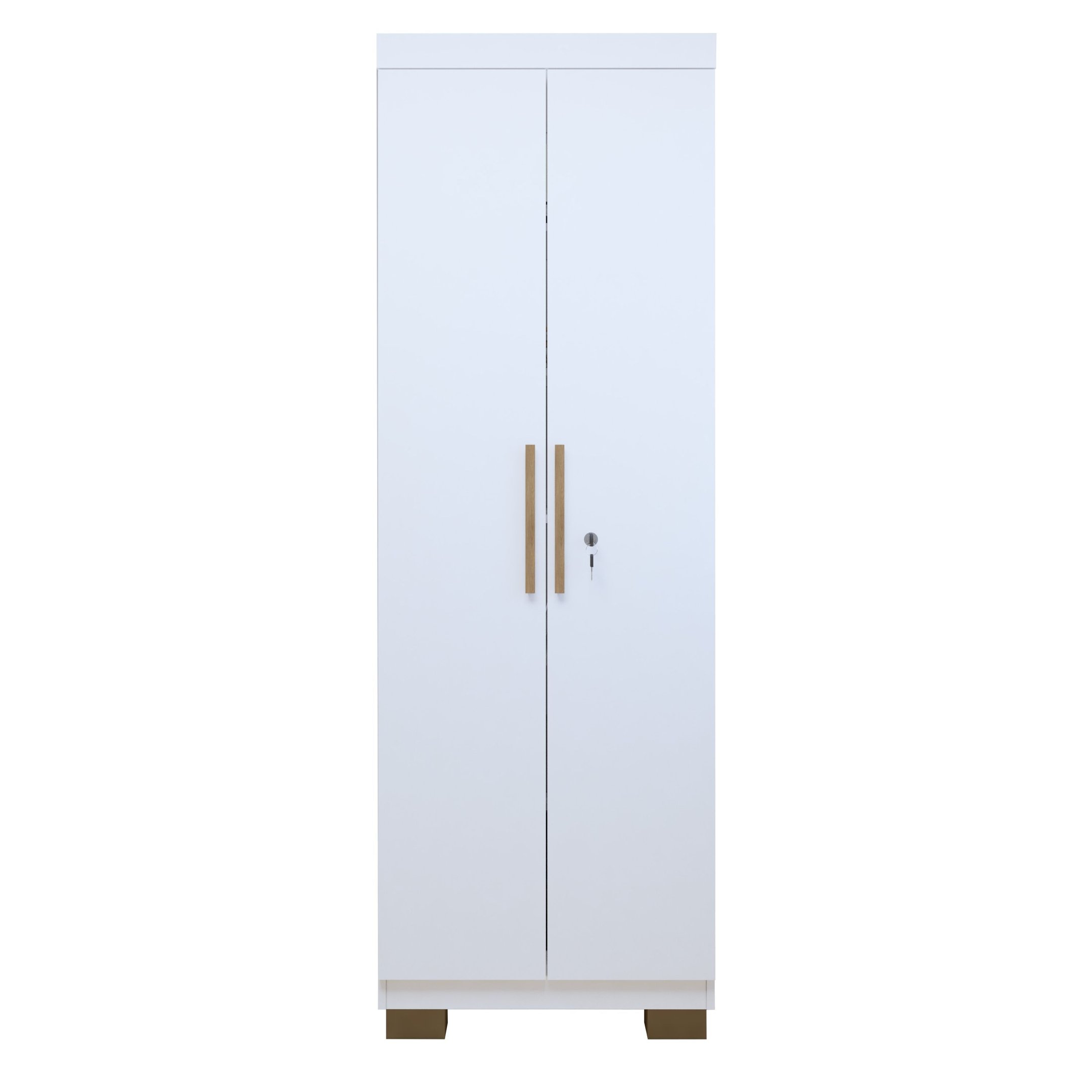 Armário Multiuso 2 Portas com Chave e 5 Prateleiras Asteca Branco