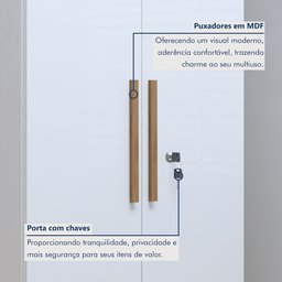 Armário Multiuso 2 Portas com Chave e 5 Prateleiras Asteca   - 5