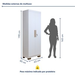 Armário Multiuso 2 Portas com Chave e 5 Prateleiras Asteca   - 9