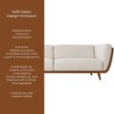 Ver imagem 3 de Sofá 3 Lugares 180cm Salezi Courino Caramelo | Bouclé Suave Off White - Sallar Home
