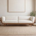 Ver imagem 2 de Sofá 3 Lugares 180cm Salezi Courino Caramelo | Bouclé Suave Off White - Sallar Home