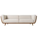 Ver imagem 1 de Sofá 3 Lugares 180cm Salezi Courino Caramelo | Bouclé Suave Off White - Sallar Home