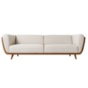 Ver imagem 1 de Sofá 2 Lugares 180cm Salezi Courino Caramelo | Bouclé Suave Off White - Sallar Home