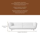 Ver imagem 4 de Sofá 3 Lugares 180cm Salezi Courino Caramelo | Bouclé Suave Off White - Sallar Home