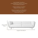 Ver imagem 4 de Sofá 2 Lugares 180cm Salezi Courino Caramelo | Bouclé Suave Off White - Sallar Home