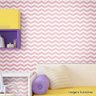 Papel de Parede Texturizado Autocolante Chevron Rosa - 1