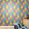 Papel de Parede Texturizado Autocolante Quarto Infantil Quebra Cabeça - 1