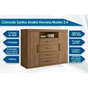 Ver imagem 2 de Cômoda Casal Master C- 2 Portas e 4 Gavetas Jatobá - Santos Andirá