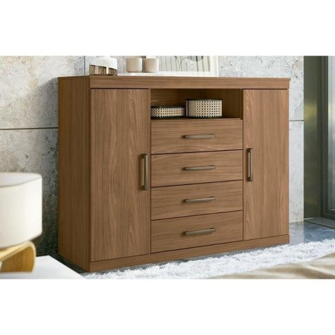 Cômoda Casal Master C- 2 Portas e 4 Gavetas Jatobá - Santos Andirá
