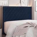 Ver imagem 5 de Cabeceira Queen 1,60m Córdoba Suede - Pallazio Cor Azul Marinho
