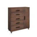 Ver imagem 2 de Cômoda Sapateira Gaveteiro Multiuso 1 Porta 5 Gavetas Café