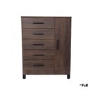 Ver imagem 6 de Cômoda Sapateira Gaveteiro Multiuso 1 Porta 5 Gavetas Café