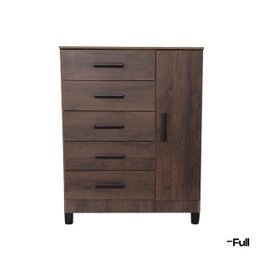Cômoda Sapateira Gaveteiro Multiuso 1 Porta 5 Gavetas Café - 6