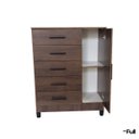 Ver imagem 7 de Cômoda Sapateira Gaveteiro Multiuso 1 Porta 5 Gavetas Café