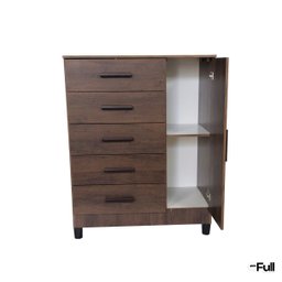 Cômoda Sapateira Gaveteiro Multiuso 1 Porta 5 Gavetas Café - 7