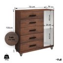 Ver imagem 4 de Cômoda Sapateira Gaveteiro Multiuso 1 Porta 5 Gavetas Café