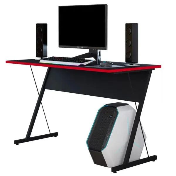 Mesa para Computador Notebook PC Gamer Kombat Preto Vermelho - Lyam Decor - 1