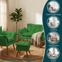 Ver imagem 4 de Kit Namoradeira Poltrona e Puff Decorativo para Sala Manicure Consultório Alice Suede