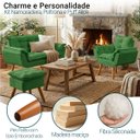 Ver imagem 3 de Kit Namoradeira Poltrona e Puff Decorativo para Sala Manicure Consultório Alice Suede