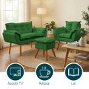 Ver imagem 5 de Kit Namoradeira Poltrona e Puff Decorativo para Sala Manicure Consultório Alice Suede