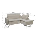 Ver imagem 2 de Sofá Istambul 2.60x2.10m Retrátil e Reclinável com Chaise - Bege