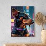 Quadro Decorativo Animais Dachshund Usando Coleira - 180x100 Cm - 1