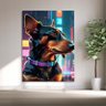 Quadro Decorativo Animais Dachshund Usando Coleira - 180x100 Cm - 4