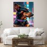 Quadro Decorativo Animais Dachshund Usando Coleira - 180x100 Cm - 3