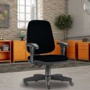 Ver imagem 2 de Cadeira Giratória Job Diretor Executiva Couro Sintético Preto - Lyam Decor