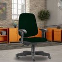 Ver imagem 2 de Cadeira Giratória Job Diretor Executiva Crepe Verde Musgo - Lyam Decor