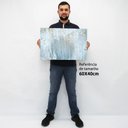 Ver imagem 2 de Quadro Decorativo em Canvas Abstrato Mármore Piscina TaColado Moldura Flutuante 4,5cm Freijó 60 x 40