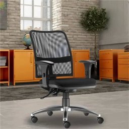 Kit 2 Cadeiras de Escritório Executiva Giratória Soul Cromado Couro Sintético Preto - Lyam - 2