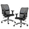 Kit 2 Cadeiras de Escritório Executiva Giratória Soul Cromado Couro Sintético Preto - Lyam - 1