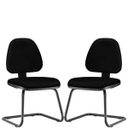 Ver imagem 1 de Kit 2 Cadeiras para Escritório Sky L02 Fixa Crepe Preto - Lyam Decor